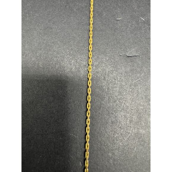 Vintage 1/20 10k Gold Filled Blue Topaz Cross Pendant Necklace C.T Signed - Picture 7 of 9